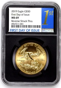 2019 1 oz Gold American Eagle NGC Mint Error MS69 FDOI Struck Thru - Picture 1 of 3