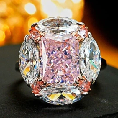 4ct Pink Diamond Cherry Blossom Ring, 18K Gold Vermeil, Ice Cut - Image 1 of 4