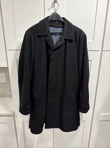 HART SCHAFFNER MARX Men's 42R Black Trench Coat w/Removable Wool Lining - Picture 1 of 13