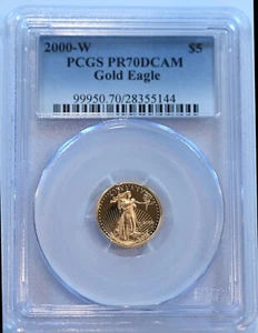 2000-W 1/10 th Ounce American Gold Eagle PCGS PR70 Deep Cameo - free shipping!! - Picture 1 of 4