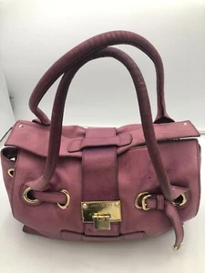 JIMMY CHOO Purple Leather Rosalie Satchel Handbag with Gold Accents - Picture 1 of 7