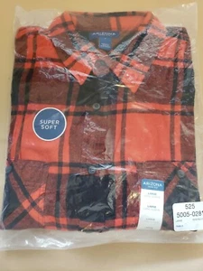 NWT. Arizona Jeans Company Men's RED BUFFALO Plaid Flannel Shirt LG. - Picture 1 of 5
