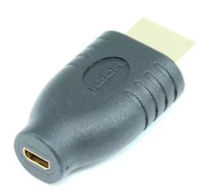 Micro-HDMI (Typ-D) BUCHSE auf HDMI A STECKER Adapter vergoldet - Bild 1 von 2