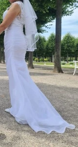 Brautkleid, Hochzeitskleid, Meerjungfrau, Wedding, weiß, Mermaid, Gr. 38, - Bild 1 von 14
