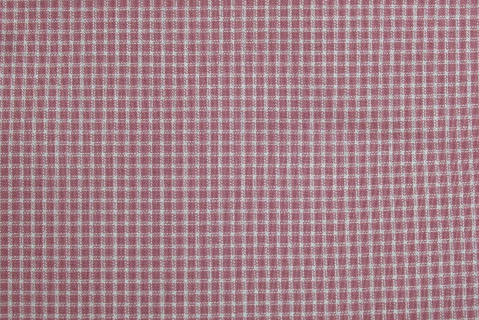 Concord Fabric 100% Cotton YARDAGE Joan Kessler Mauve and Cream Plaid Checkered - Image 1 of 4