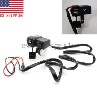 Cargador USB Voltímetro LED para Kawasaki Vulcan VN 2000 800 900 700 Clásico Personalizado Foto 1 de 4