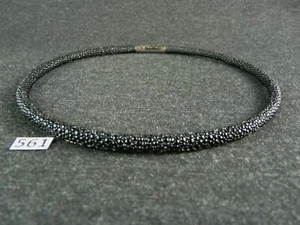 561) Luxuriöse Extravagante Rochenleder Collier Halskette 50 cm Edel Einzigartig - Bild 1 von 12