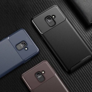 Case for Samsung Galaxy A8 A6 J4 J6 Note 9 Shockproof Silicone Carbon Cover  - Picture 1 of 14