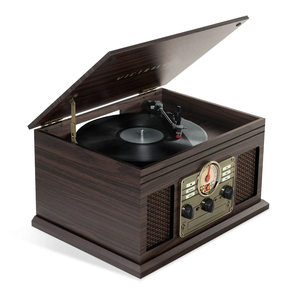 Victrola Hawthorne 7-in-1 Wood Record Player - Image 1 of 4