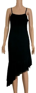 Wild Fable  Black Asymetrical Ruffle Hem Slip Dress w/Adjustable Straps Size S - Picture 1 of 12