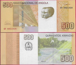 ANGOLA 500 KWANZAS 2012 UNC GV,ANDULO WATERFALLS,DENOMINATION ABOVE,NATIONAL COA - Picture 1 of 1