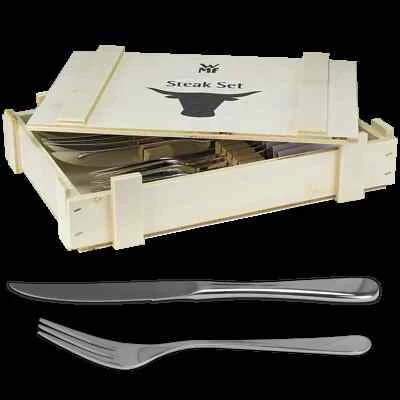 NUOVO WMF Set di Posate da Bistecca 12 Pezzi Posate in Acciaio Inox Scatola i... - Immagine 1 di 2