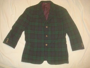 Vintage Men's Tommy Hilfiger Tartan Plaid Wool Blend Jacket Blazer Large - Picture 1 of 8