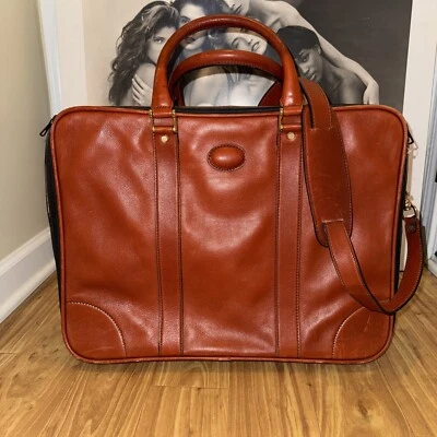Bally Burnt Orange leather suitcase Carry  On Mint Vintage - Image 1 of 4