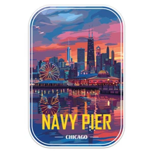 Chicago Navy Pier Car Bumper Sticker Vinyl Decal - Picture 1 of 6
