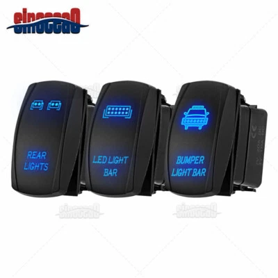 Bumper+REAR+LED LIGHT Bar 3 Rocker Toggle Switch For UTV POLARIS RZR XP 900 1000 - Image 1 of 4