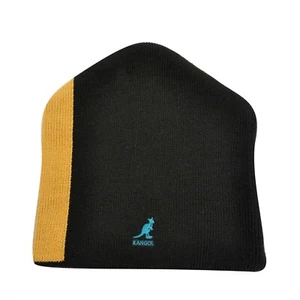 KANGOL Ski Stripe Pull On Beanie Warm Winter Ski Hat - Black - Picture 1 of 4