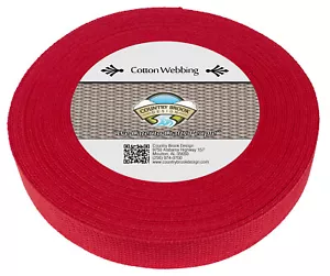 Country Brook Design® 1 1/2 Inch Red Heavy Cotton Webbing, 10 Yards - Picture 1 of 3