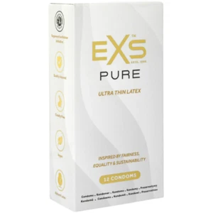EXS Pure Ultra Thin Latex extremely soft natural feel thin maled condoms Box 12 - Picture 1 of 5