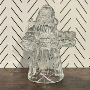 Imperial 24% Lead Crystal Santa Candle Holder 7.5″ Christmas Holidays USA Made - Picture 1 of 24