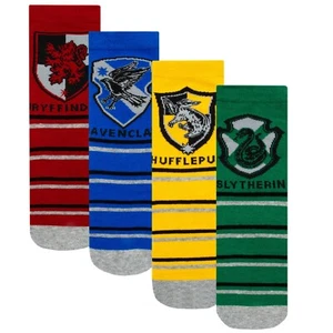 Harry Potter Socks 4 Pack | Slytherin, Hufflepuff, Ravenclaw, Gryffindor Socks - Picture 1 of 8