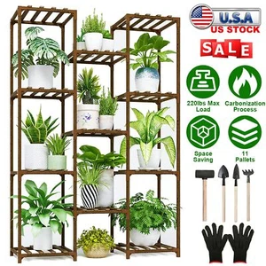 Wooden Shelf Plant Stand Flower Rack Home Garden Office Rack Vase Holder Display - Picture 1 of 12