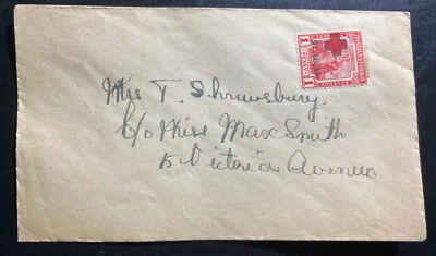 1915 Порт Спейн Тринидад Тобаго конверт первого дня Sc#B2 Красный Крест марка - Изображение 1 из 2