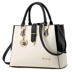 Women PU Leather Tote Bag Commute Handbag Shoulder Satchel Bag Purse Elegant - Picture 1 of 4