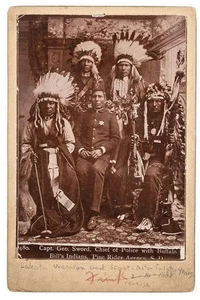 ca1888 BUFFALO BILLS WILD WEST SIOUX INDIAN PERFORMERS WITH INDIAN POLICE CHIEF - Picture 1 of 1