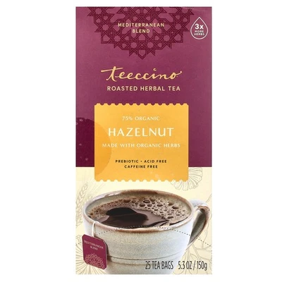 Té de hierbas tostado, avellana, sin cafeína, 25 bolsitas de té, 5,3 oz (150 g) Foto 1 de 3