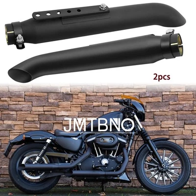 Tubo silenciador de escape largo de 20"" de entrada de 1,5"-2" para Harley Sportster 883 1200 2 piezas Foto 1 de 4