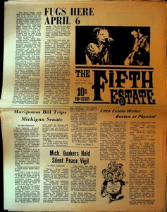 Fifth Estate 1 de abril 1967 The Fugs Andy Warhol & The Velvet Underground anuncio - Imagen 1 de 5