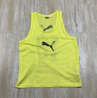 Jersey de malla Puma talla S amarillo brillante #13 festival gimnasio ropa deportiva logotipo de vinilo  Foto 1 de 4