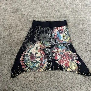 Elastic Waist Cotton Jersey Skirt Womens Small Graphic Y2K - Picture 1 of 5