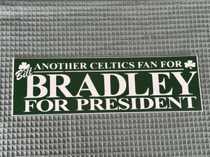 Adhesivo Bill Walton fanático de los Celtics de propiedad personal para Bill Bradley para presidente - Imagen 1 de 6