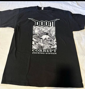 DOOM COURPT F***KING SYSTEM BLACK T-SHIRT SIZE LARGE  - Picture 1 of 6