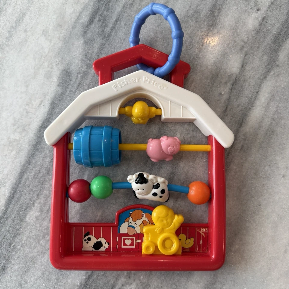 DE COLECCIÓN 1991 FISHER PRICE BEBÉ SONAJERO JUGUETE DE DESARROLLO ANIMALES DE GRANJA GRANERO APRENDER Foto 1 de 4