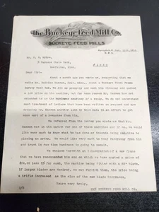 VTG 1910 Billhead Masthead of The Buckeye Feed Mill Co. for Horse Steam - Picture 1 of 4