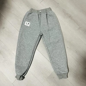 SHEIN Boys 7Y Logo Patch Gray Sweatpants Sherpa Lining Elastic Cuffs Relaxed - Picture 1 of 7
