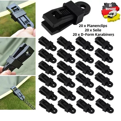 MARKENLOS 20 X Planenhalter Planen Befestigung Klemme Clips Spanner für Zelt Abdeckplane