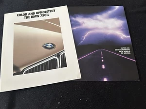 1992 BMW 750il Large Audio Brochure & Color Chart Catalog Set E32 7 Series 750 - Imagen 1 de 11
