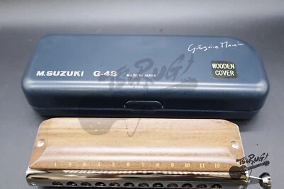 SUZUKI G-48W Chromatic Harmonica Gregoa Series Wooden Cover Model 3-Octave New - Image 1 of 4