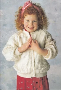 Girls textured Cardigan Knitting Patterns copy 5 ply years - Picture 1 of 2