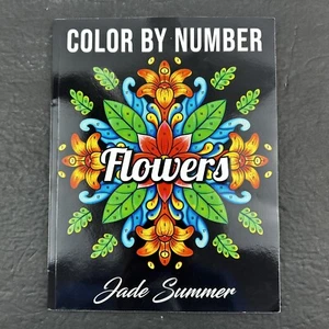 Color by Number Coloring Book: Flowers - Picture 1 of 6