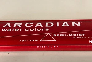 vintage metal/tin box, ARCADIAN No. 625, 8-semi-moist watercolors(281) - Picture 1 of 10