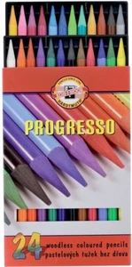 PROGRESSO Woodless Colored PENCIL Set of 6-24 Crayons KOH-I-NOOR 8758 - Picture 1 of 7