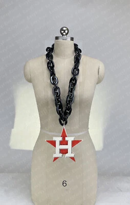 New MLB Houston Astros Black Jumbo Big Fan Chain Necklace Foam MI USA - Image 1 of 4