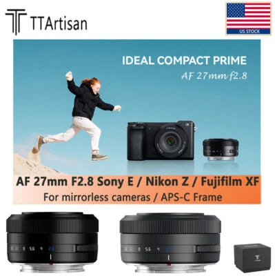US TTArtisan 27mm F2.8 APS-C Auto Focus Lens for Sony E Nikon Z Fuji XF Mount