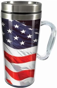 Thermo-Reisebecher mit amerikanischer Flagge, 15 Unzen - Bild 1 von 1