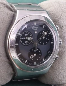 Beautiful Swatch Irony Chronograph Gray Dial 'Date' Men Watch ''Keep Good Time'' - Picture 1 of 5